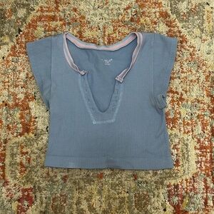 Urban Outfitters Blue and Pink Crop Top